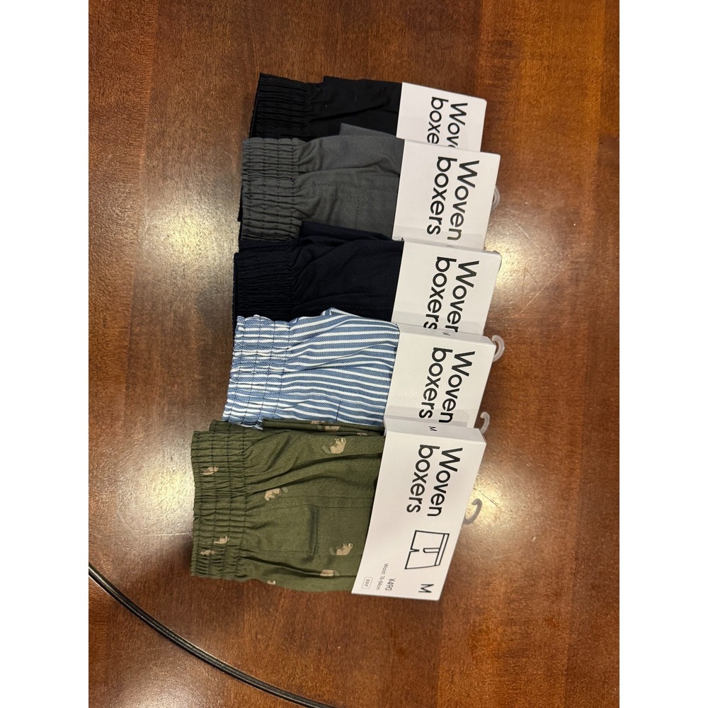 NWT GU Woven Boxer Shorts Size (M) Set of 5